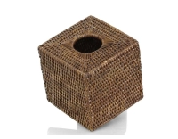 Brown rattan square tissue box