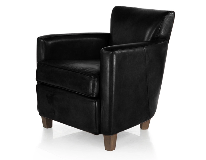 Fauteuil club cuir noir