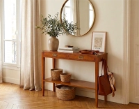 Marine console cherry-stained wood