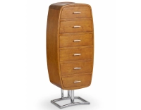 Chiffonnier art déco métal et bois teinte merisier