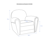 Fauteuil club cuir marron vintage accoudoirs cloutés
