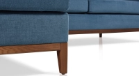 Canapé d'angle méridienne gauche 4 places tissu bleu jean (MG - 2D)