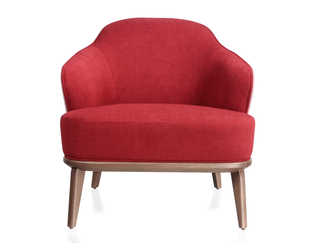 Fauteuil design tissu bordeaux et vieux rose
