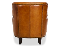 Fauteuil club cuir cognac accoudoirs cloutés
