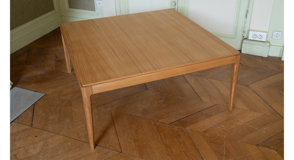 Mesa extensible de 6 a 10 personas de roble y cerámica con extensiones de madera con madera de tinte natural y tablero cerámico ossido 160x100 cm