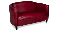 2 seater leather club sofa burgundy