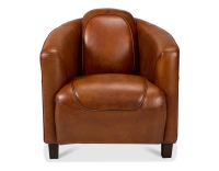 Fauteuil club cuir marron clair