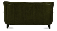 2 seater leather club sofa olive green