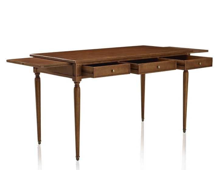 Bureau ancien style Louis XVI plateau bois L130 cm