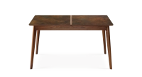 Mesa extensible SUPER PARENT avec bois teinte naturelle et plateau céramique brun oxydé
