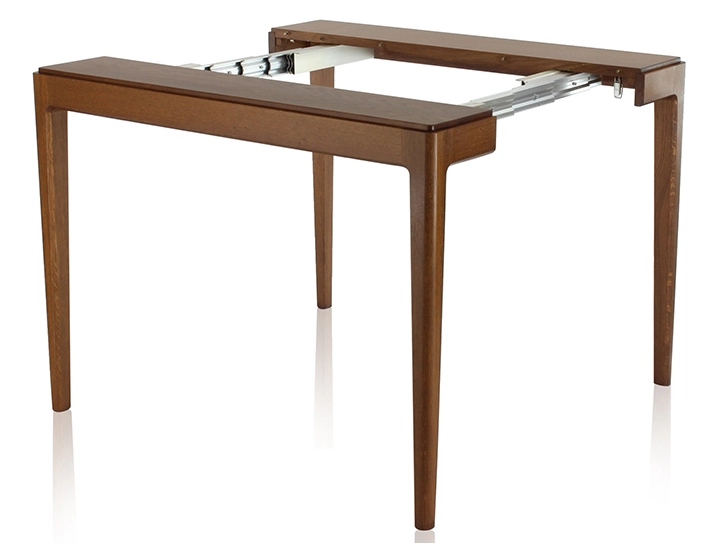 Console extensible en chêne avec 2 allonges teinte marron foncé 120x50 cm