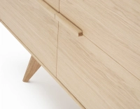 3-door oak sideboard natural wood finish