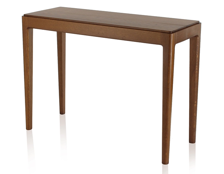 Console extensible en chêne avec 2 allonges teinte marron foncé 120x50 cm