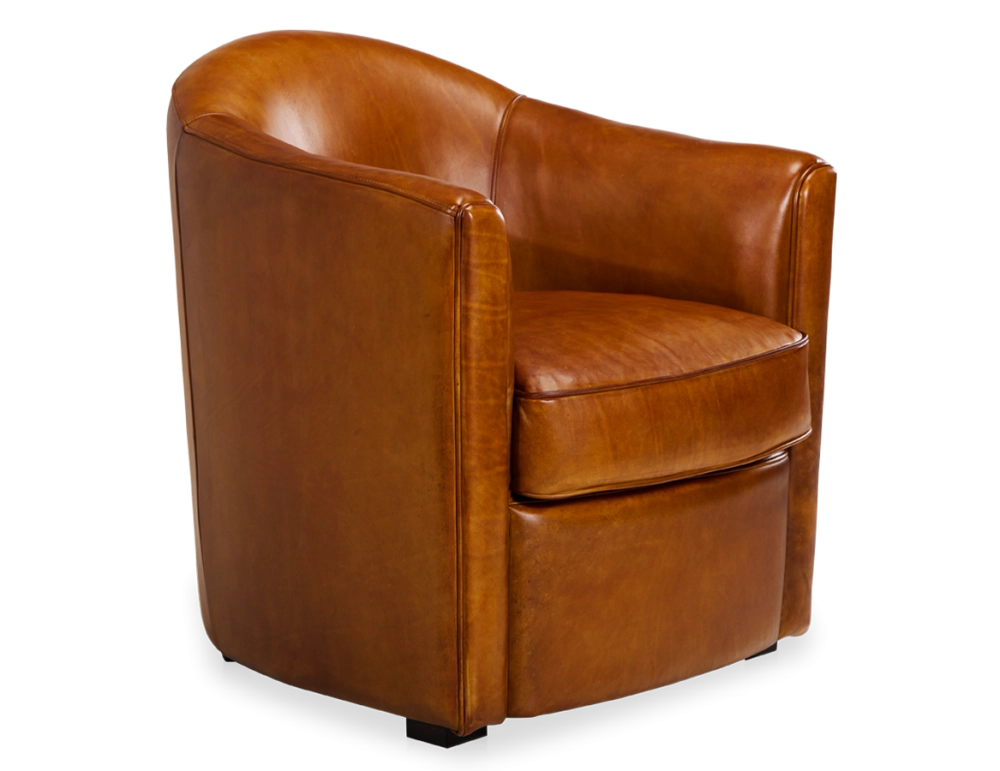 Sillón club de piel coñac