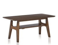 Table basse rectangulaire en chêne teinte marron foncé 100x50 cm 100x50 cm