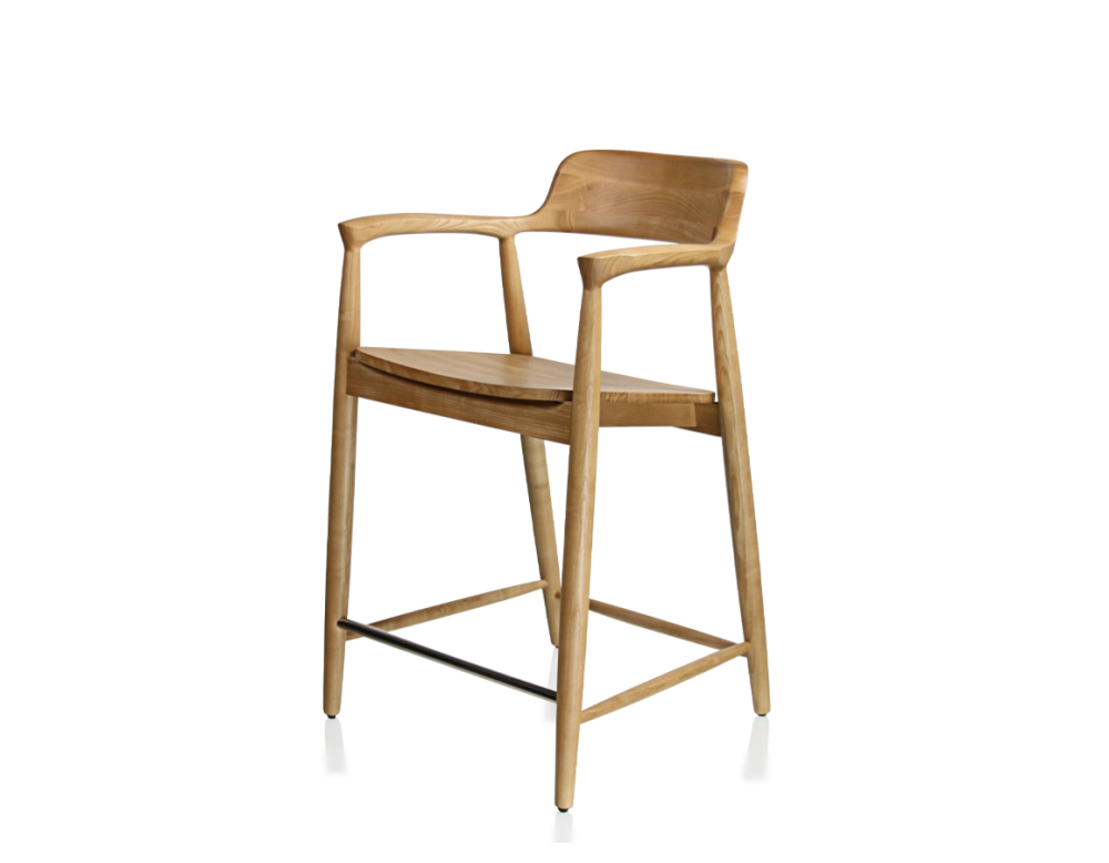 Tabouret de bar H60 cm bois teinte naturelle