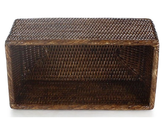 Panier de rangement rectangulaire en rotin brun