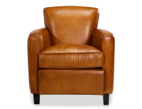 Fauteuil club cuir cognac