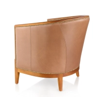 Antique armchair Cherry tint and hazelnut leather