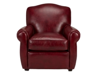 Leather club armchair burgundy