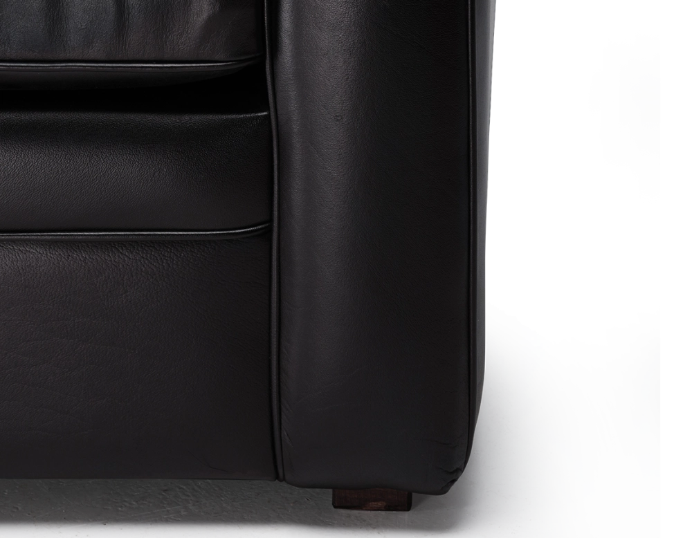 Sillón club de piel negro