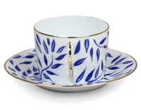 Tasse à thé avec soucoupe en porcelaine lot de 2