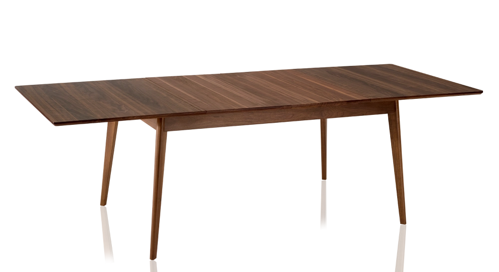 Table extensible en noyer 6 à 8 personnes avec plateau et allonges bois teinte naturelle 160x100 cm