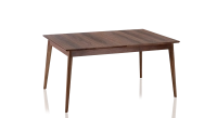 Table extensible en noyer 8 à 12 personnes avec plateau et allonges bois teinte naturelle 210x100 cm