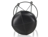 Taburete de bar vintage de piel negro