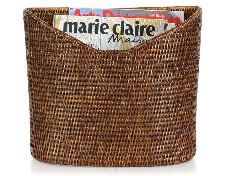 Porte revues en rotin brun
