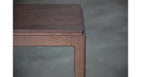 Design bar stool H60 cm walnut-stained wood seat.