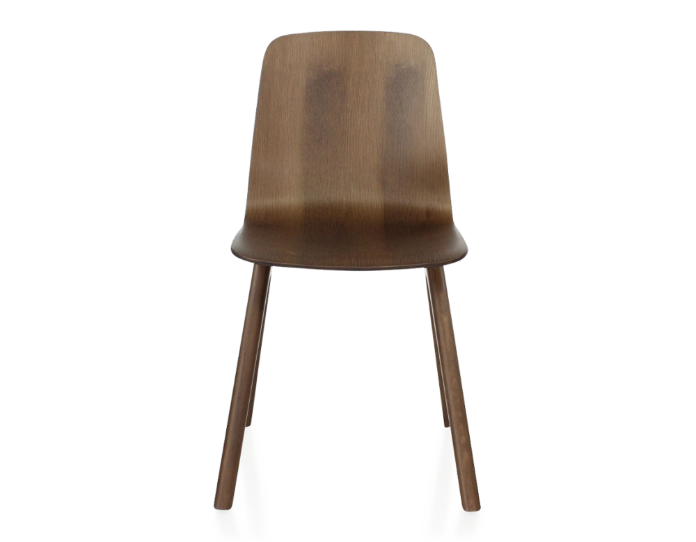 Chaise design en chêne teinte de bois marron foncé