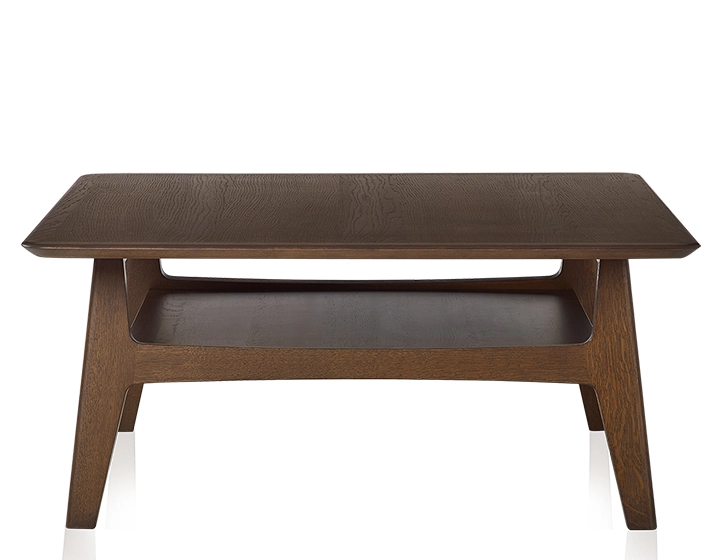 Table basse carrée en chêne teinte marron foncé 100x100 cm 100x100 cm