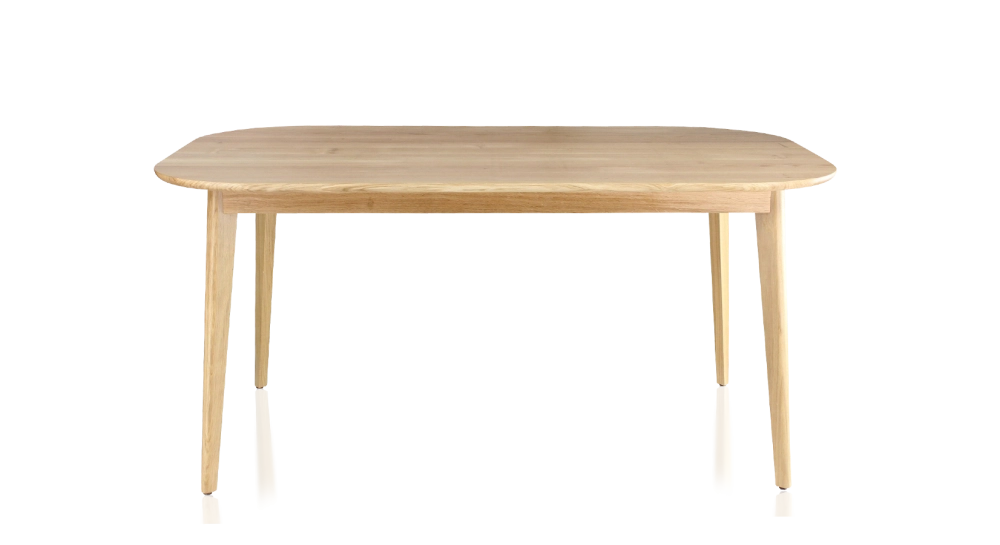 6 person oak dining table natural tint 140x90 cm
