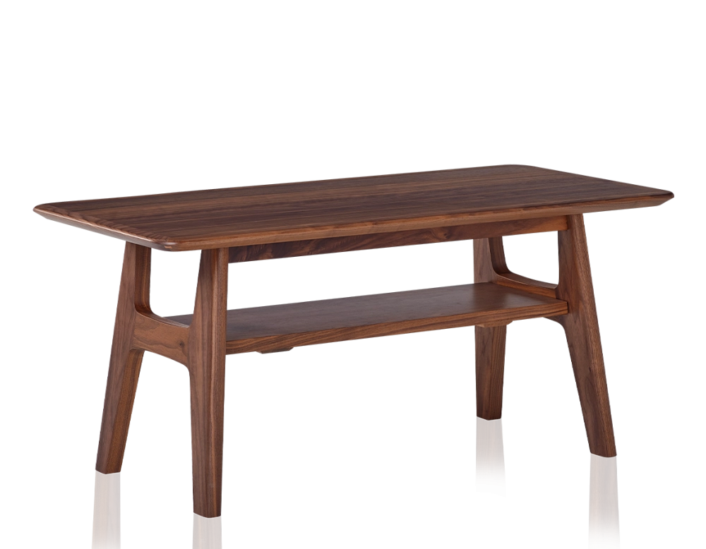 Table basse rectangulaire en noyer teinte naturelle 100x50 cm 100x50 cm