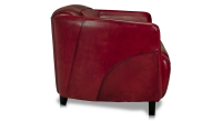 2 seater leather club sofa burgundy