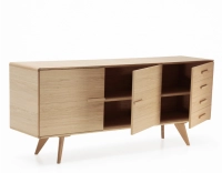 3-door oak sideboard natural wood finish