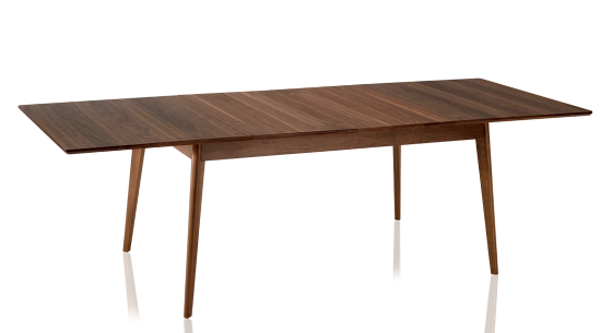 Table extensible en noyer 6 à 8 personnes avec plateau et allonges bois teinte naturelle 160x100 cm