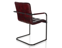 Fauteuil de bureau cuir rouge carmin
