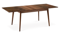 Mesa extensible SUPER PARENT avec bois teinte naturelle et plateau céramique brun oxydé