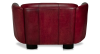 2 seater leather club sofa burgundy
