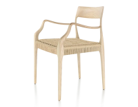 Chaise scandinave avec accoudoirs bois teinte naturelle assise corde