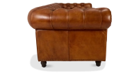 3 seater Chesterfield leather sofa light brown studded armrests