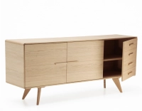 3-door oak sideboard natural wood finish