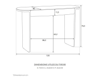 Escritorio de diseño SUPER PARENT teinte naturelle L120xP40 cm