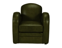Leather club armchair olive green