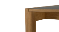 Bureau bench 2 postes chêne teinte naturelle plateau fenix vert foncé 140x160