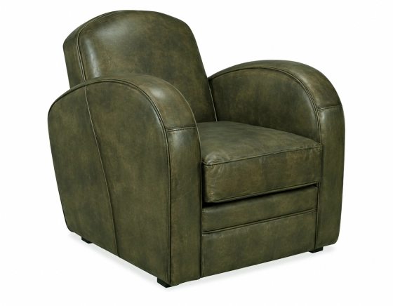 Sillón club de piel verde oliva