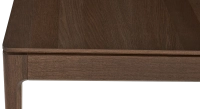 Oak dining table for 6 people dark brown tint wooden top 160x100 cm
