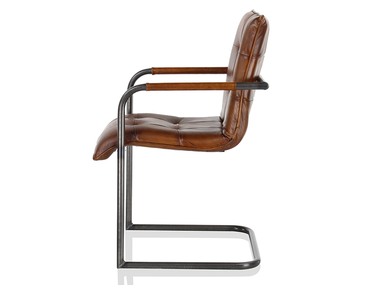 Fauteuil de bureau cuir marron vintage